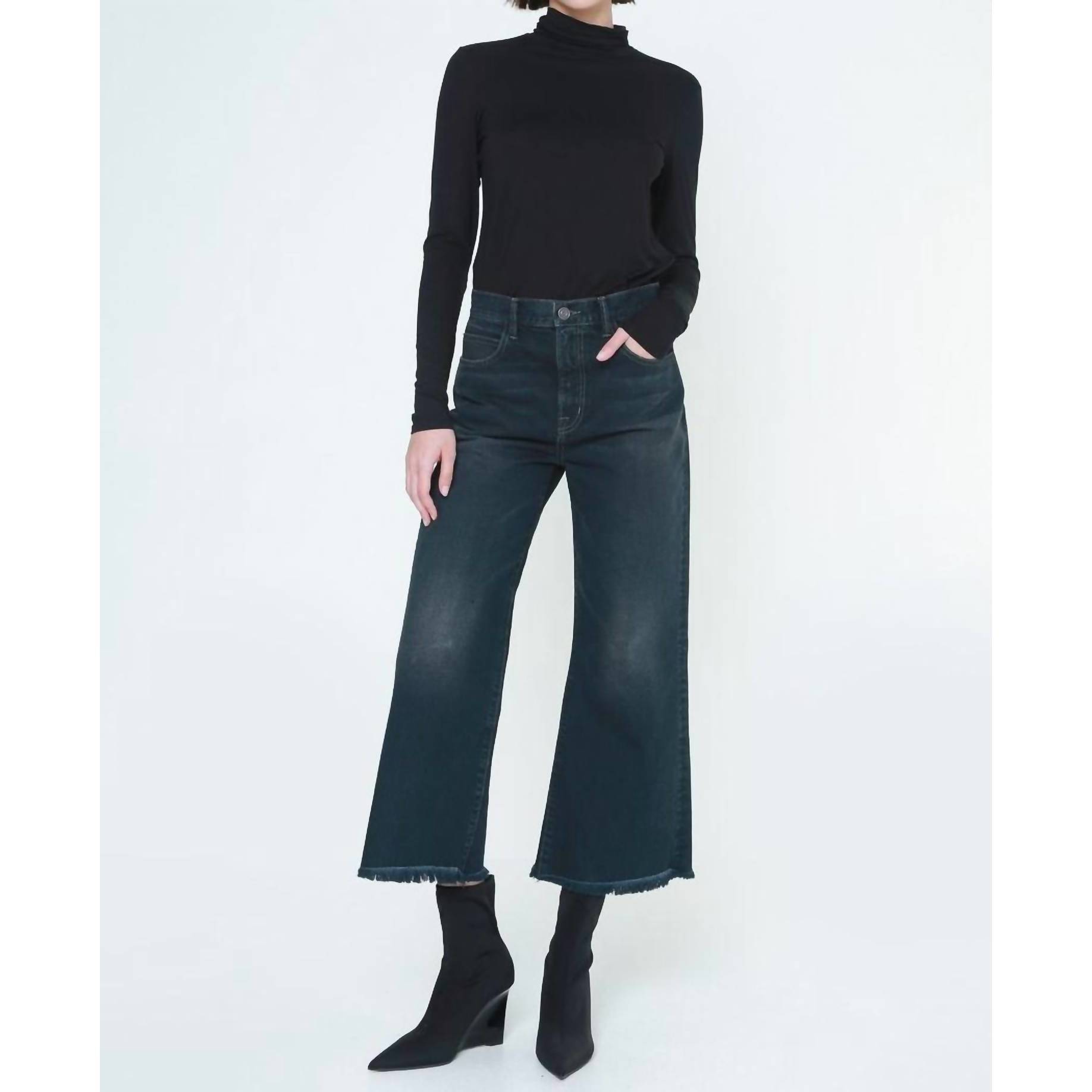 New Noend Vanessa Ankle Wide Leg Jeans In Vintage Blue